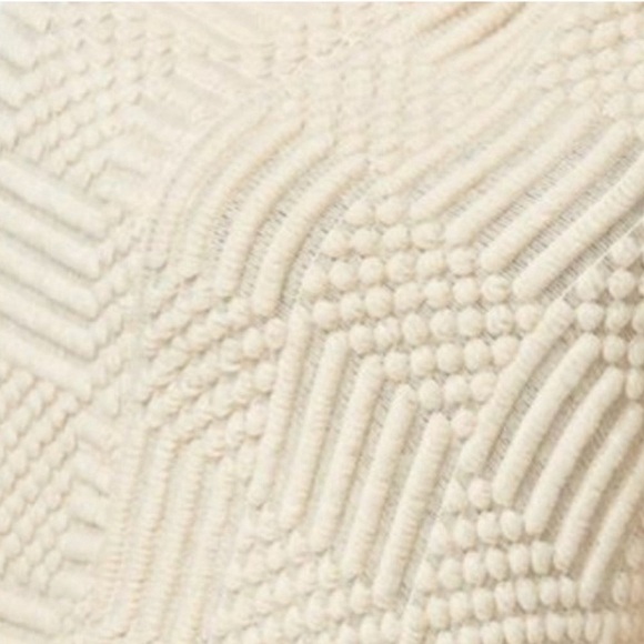 INC Int’l Concepts Cream Textured Knit Fringe Poncho Sweater - Cozy 0XL/1XL - Picture 2 of 5